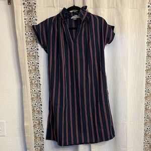 Chic Navy and Red Striped Mini Dress